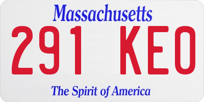 MA license plate 291KE0