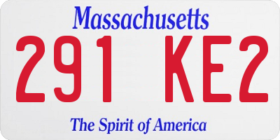 MA license plate 291KE2