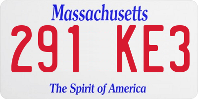 MA license plate 291KE3
