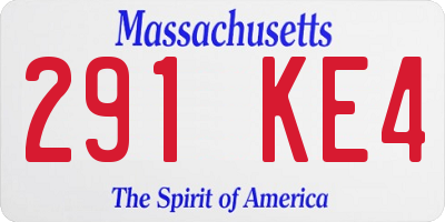 MA license plate 291KE4