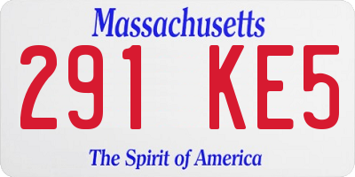 MA license plate 291KE5