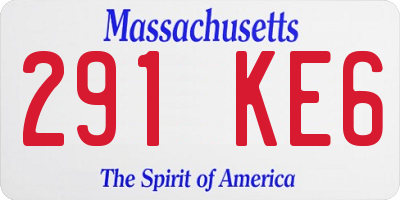 MA license plate 291KE6