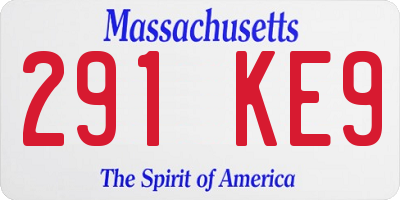 MA license plate 291KE9
