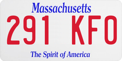 MA license plate 291KF0