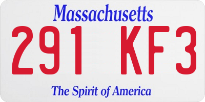 MA license plate 291KF3