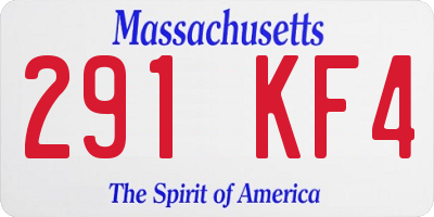MA license plate 291KF4