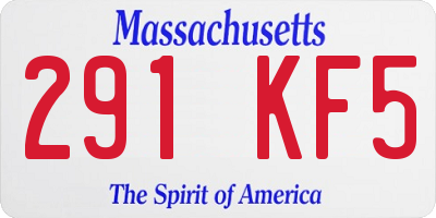 MA license plate 291KF5