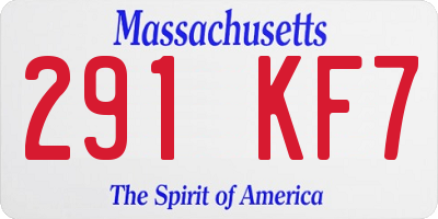 MA license plate 291KF7