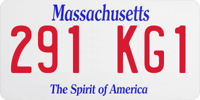 MA license plate 291KG1