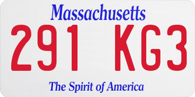 MA license plate 291KG3