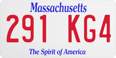 MA license plate 291KG4