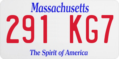 MA license plate 291KG7