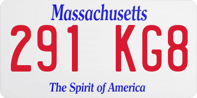 MA license plate 291KG8