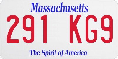 MA license plate 291KG9