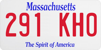 MA license plate 291KH0