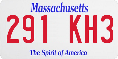 MA license plate 291KH3