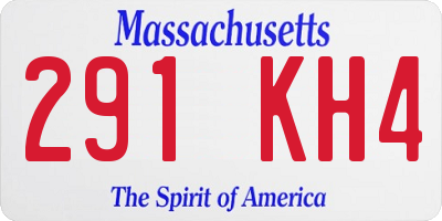 MA license plate 291KH4