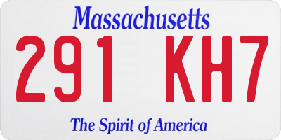 MA license plate 291KH7