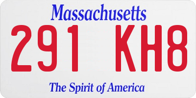 MA license plate 291KH8