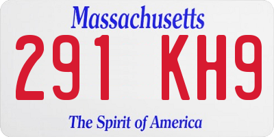 MA license plate 291KH9