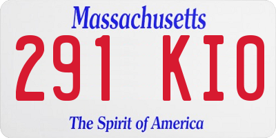 MA license plate 291KI0