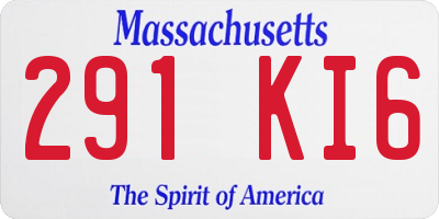 MA license plate 291KI6