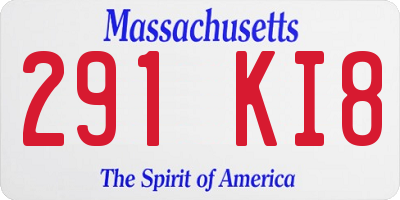 MA license plate 291KI8
