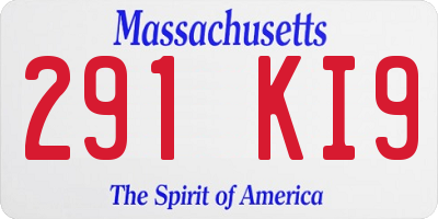MA license plate 291KI9