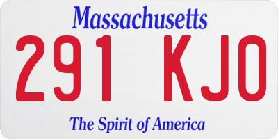 MA license plate 291KJ0