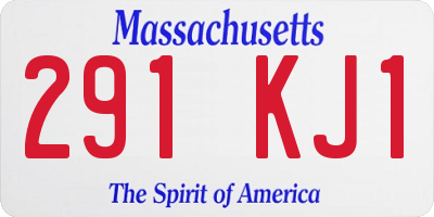 MA license plate 291KJ1
