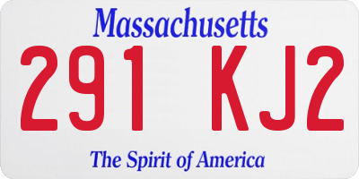 MA license plate 291KJ2