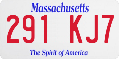 MA license plate 291KJ7