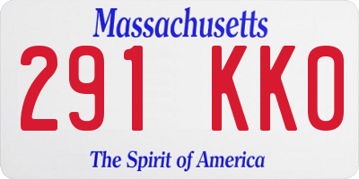 MA license plate 291KK0
