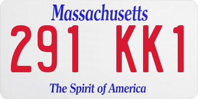 MA license plate 291KK1