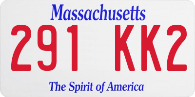 MA license plate 291KK2
