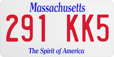 MA license plate 291KK5