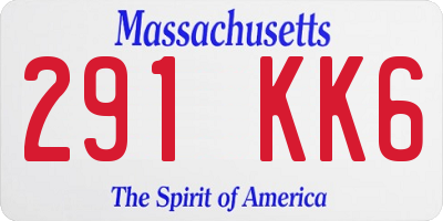 MA license plate 291KK6