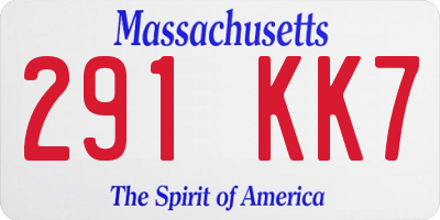 MA license plate 291KK7