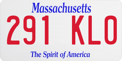 MA license plate 291KL0