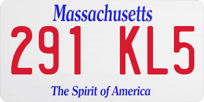 MA license plate 291KL5