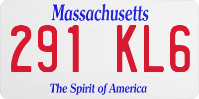 MA license plate 291KL6