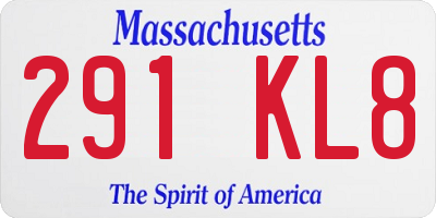 MA license plate 291KL8