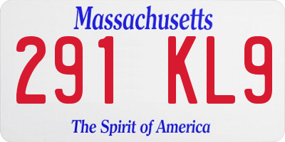 MA license plate 291KL9