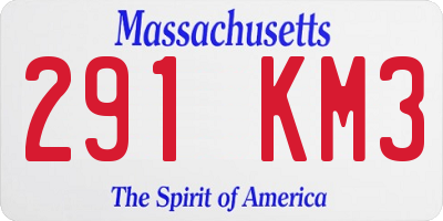 MA license plate 291KM3