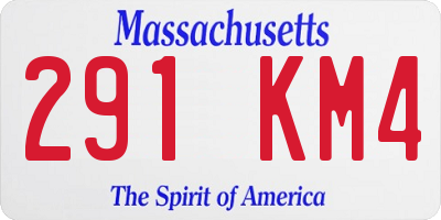 MA license plate 291KM4