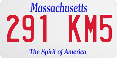 MA license plate 291KM5