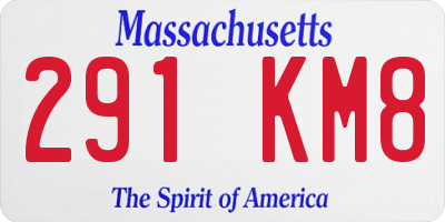 MA license plate 291KM8