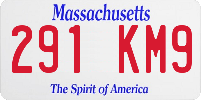 MA license plate 291KM9