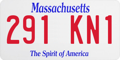 MA license plate 291KN1