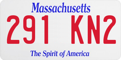 MA license plate 291KN2